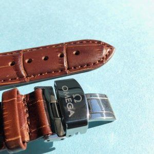 Omega Seamaster Professional 300 M Brown Leather Watch Band+buckle+pin 20mm
